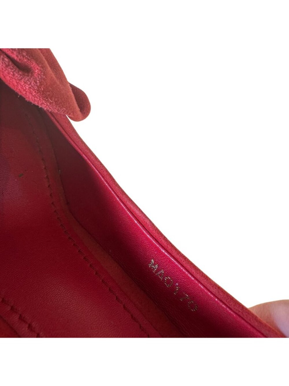 Louis Vuitton Red Suede Catania Peep Toe Platform Pumps Heels Size 38 - Picture 7 of 13